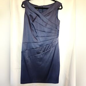 Navy AB Studio satin sheath dress